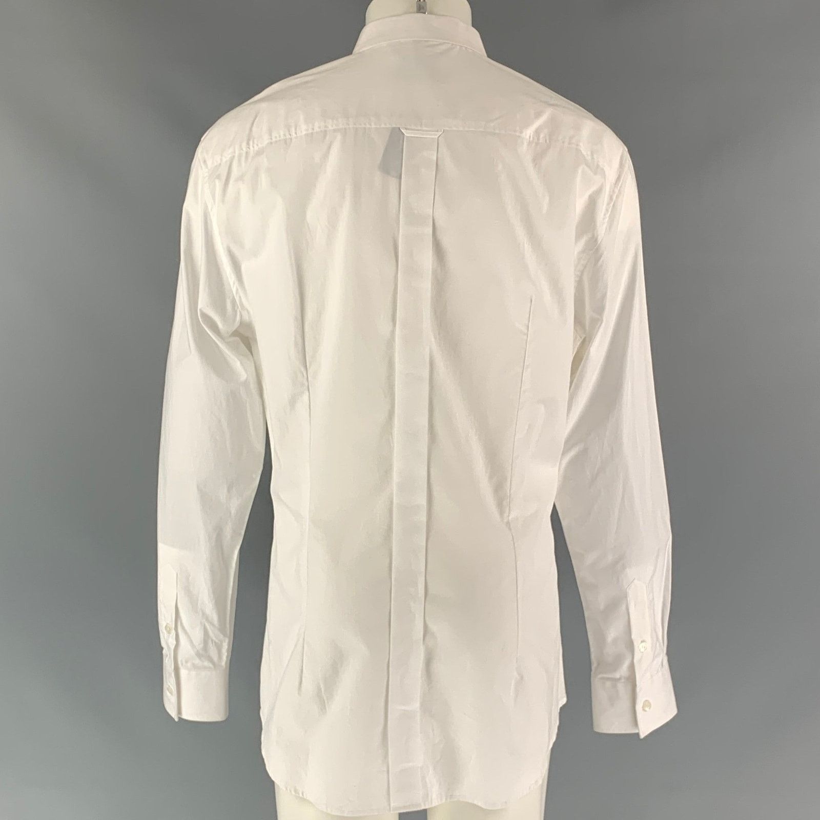 Dolce & Gabbana Size S White Solid Cotton Patch Pockets Long Sleeve Shirt Size US S / EU 44-46 / 1 - 2 Thumbnail