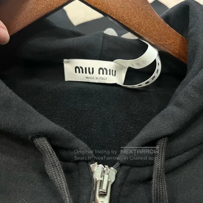 Miu Miu Miu Miu Black Cropped Women's Hoodie . Size S / US 4 / IT 40 - 3 Thumbnail