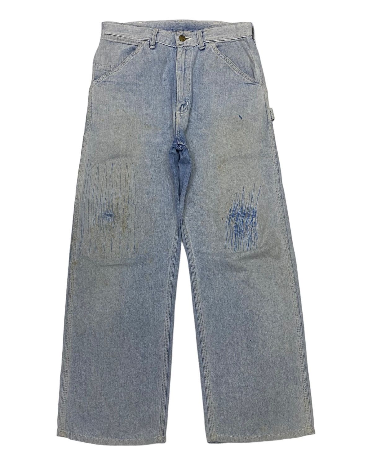 Carhartt STEALS🔥CARHARTT DISTRESS DENIM CARPENTER JEANS Size US 29 - 2 Thumbnail