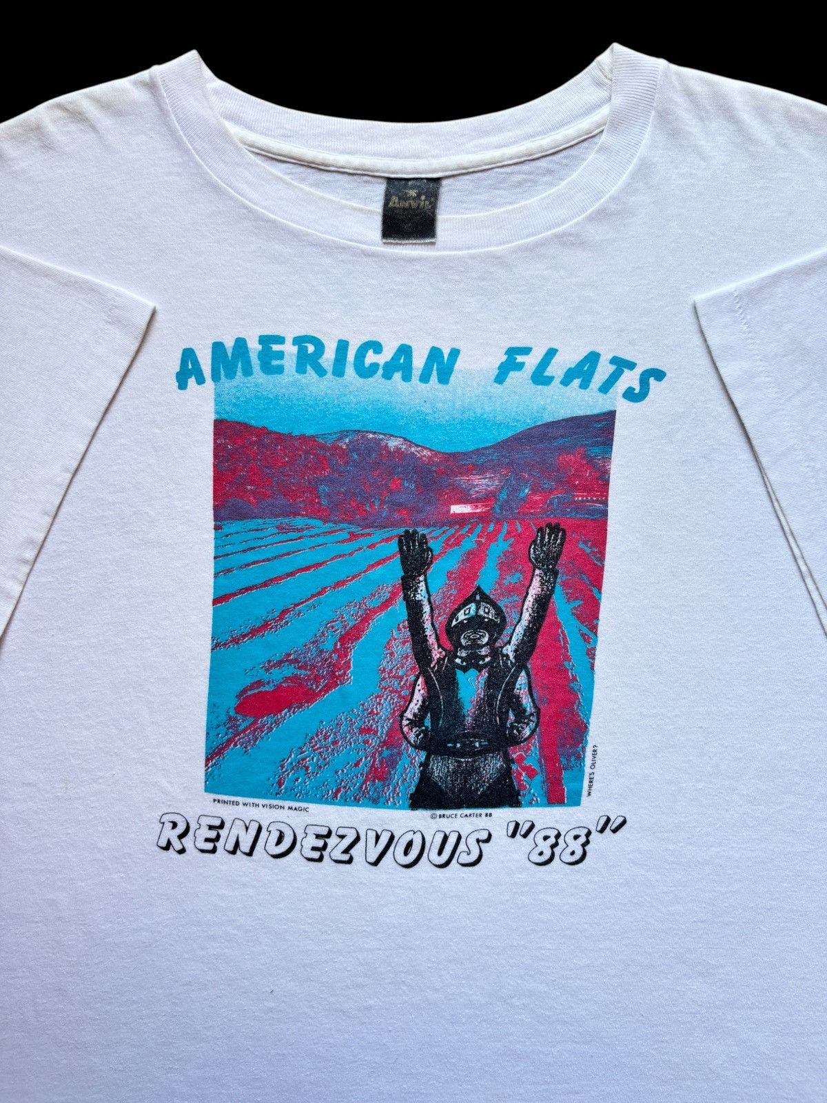 D.A.R.E Vintage 80s American Flats Rendezvous “88” T-Shirt Size US XL / EU 56 / 4 - 1 Thumbnail