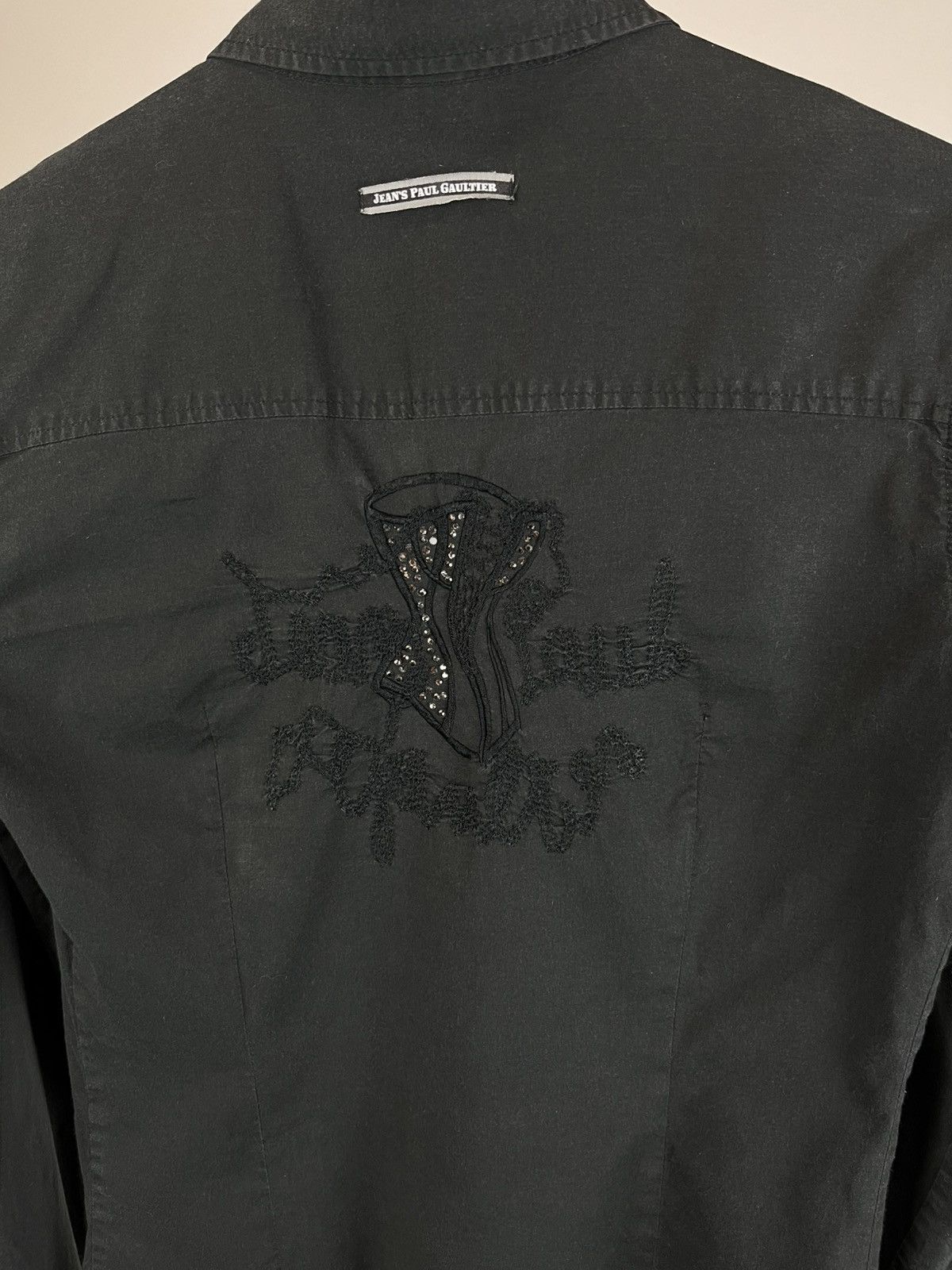 Jean Paul Gaultier Vintage Jean Paul Gaultier Black Shirt Double Big Logo Size S / US 4 / IT 40 - 3 Thumbnail