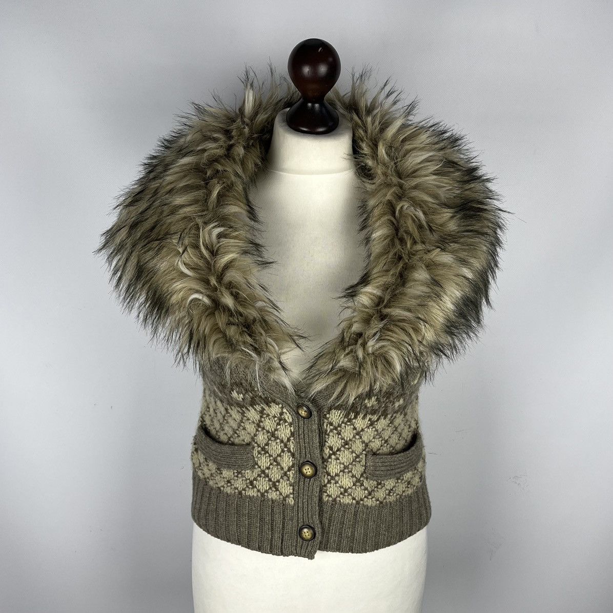 Denim & Supply Ralph Lauren Denim Supply Ralph Lauren Fair Isle Winter Vest Faux Fur Y2K Size XS / US 0-2 / IT 36-38 - 1 Thumbnail