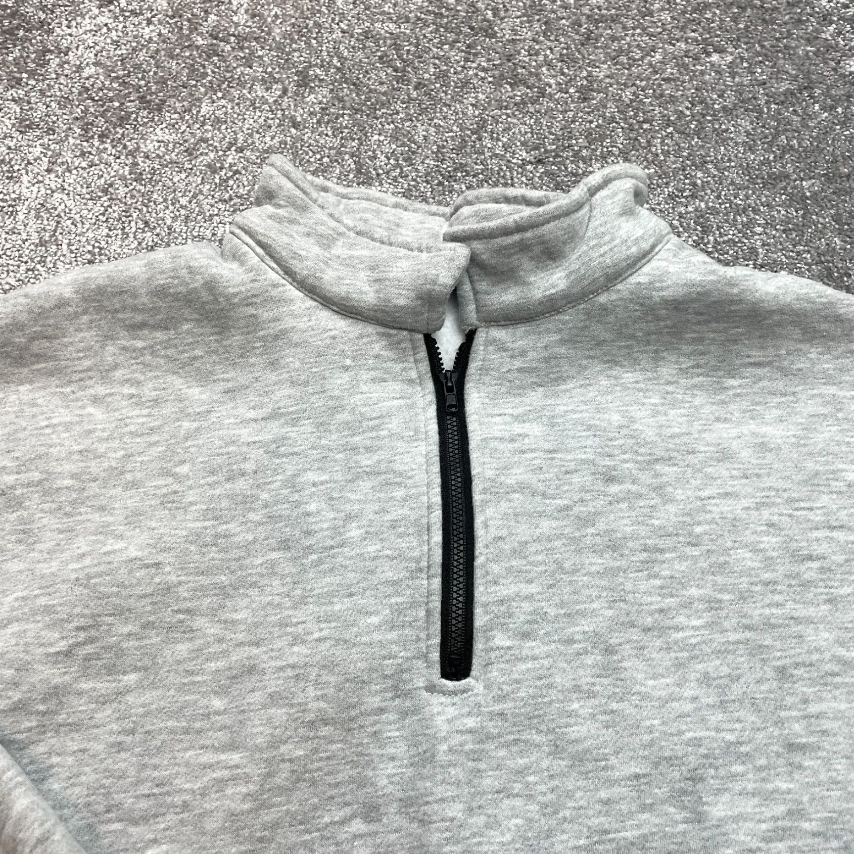 Vintage Trendy Queen Jacket Sweatshirt 1/4 Zip Womens L Light Gray Pullover Size L / US 10 / IT 46 - 2 Thumbnail