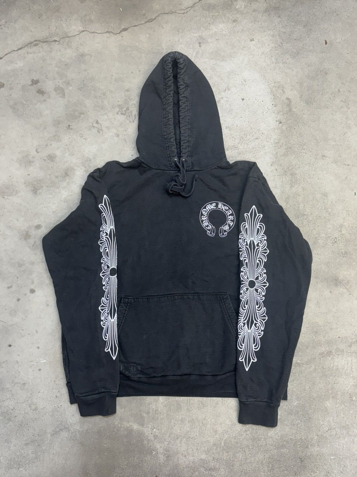 Chrome Hearts Horseshoe Floral Hoodie Black | Grailed