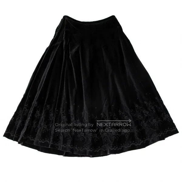Comme des Garcons Comme des Garcons size M Black Retro Embroidered Floral De Size 23" - 3 Thumbnail