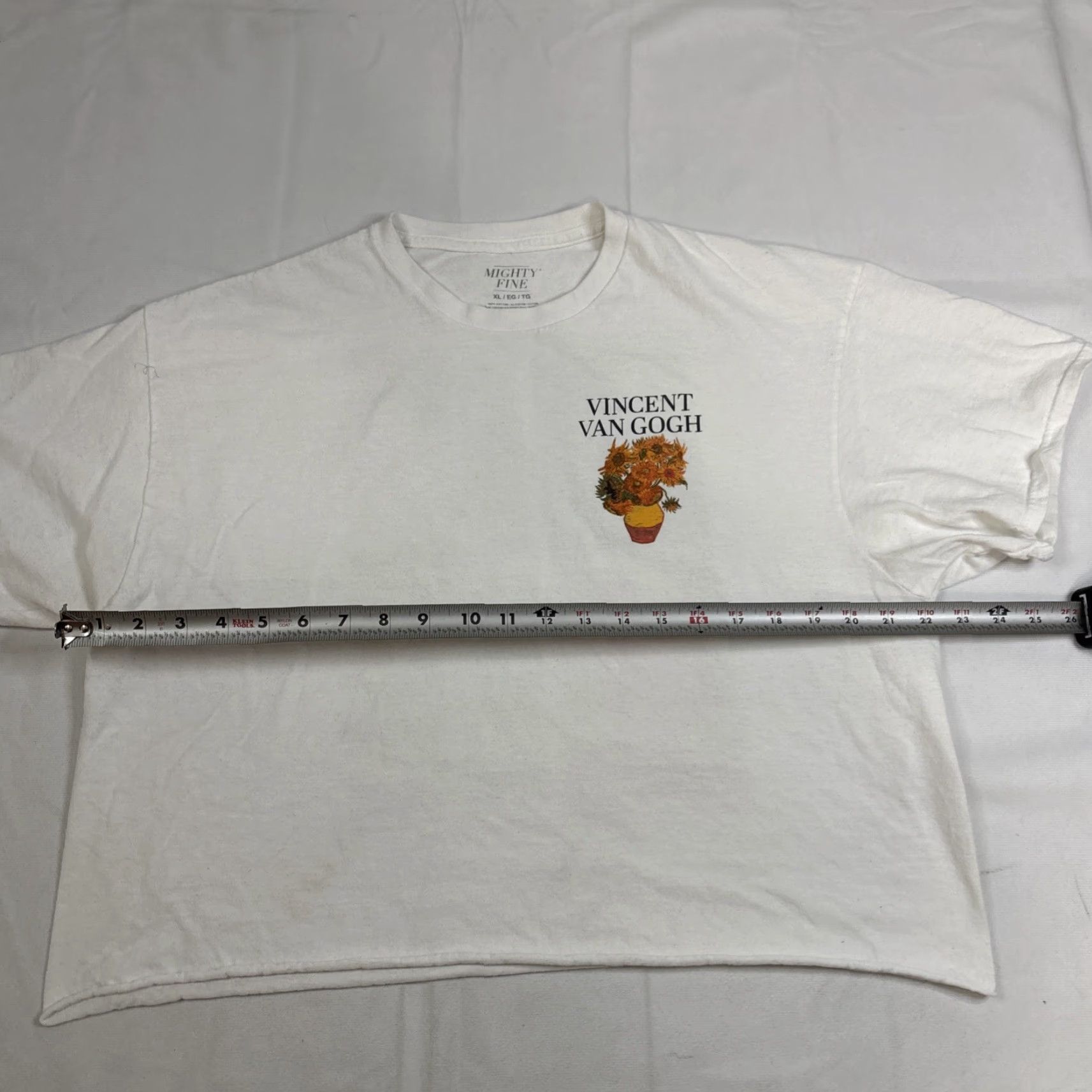 Vintage Mighty Fine Shirt Women XL White Cropped Vincent Van Gogh Flowers Ladies XL Cropped Flowers T-Shirt Women’s Size XL / US 12-14 / IT 48-50 - 5 Thumbnail