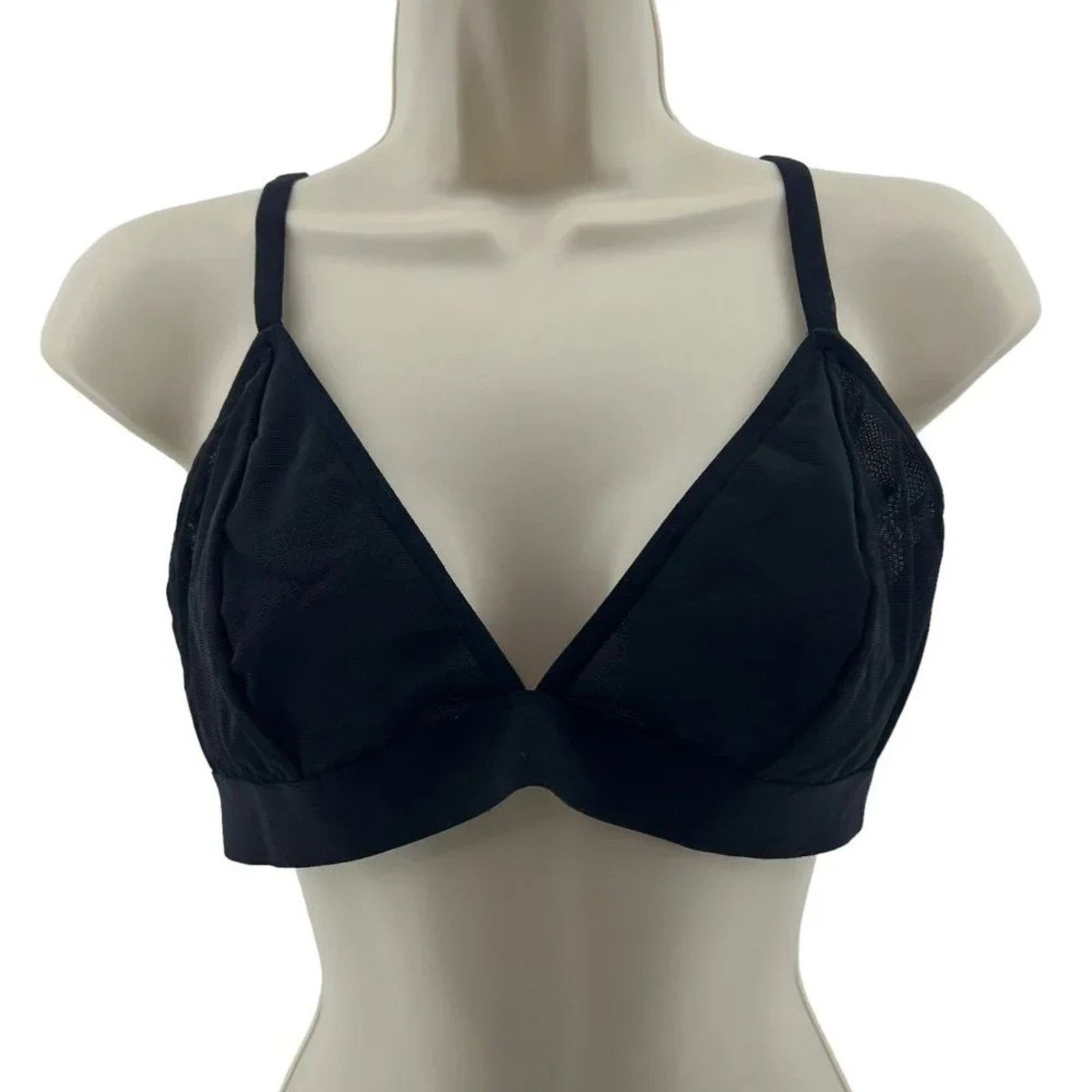 Old Navy Old Navy Mesh V-Neck Bralette Top Black Jack Bra Size Large Size ONE SIZE - 1 Thumbnail