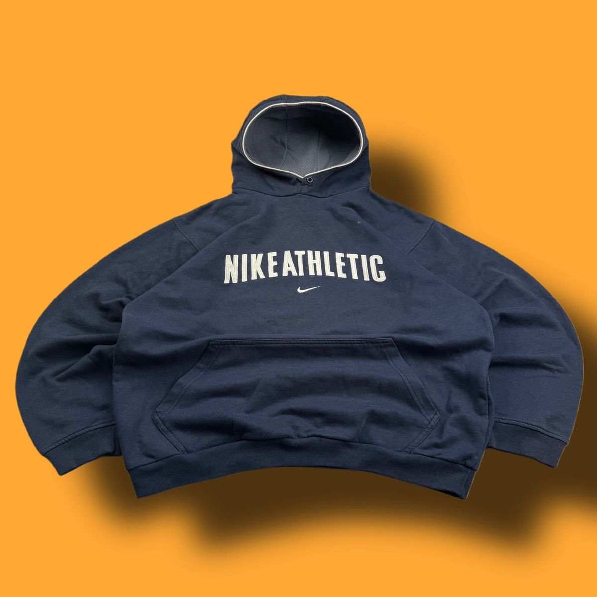 Nike × Vintage NIKE ATHLETIC VINTAGE CENTER LOGO OVERSIZE BOXY HOODIE Size US S / EU 44-46 / 1 - 1 Thumbnail