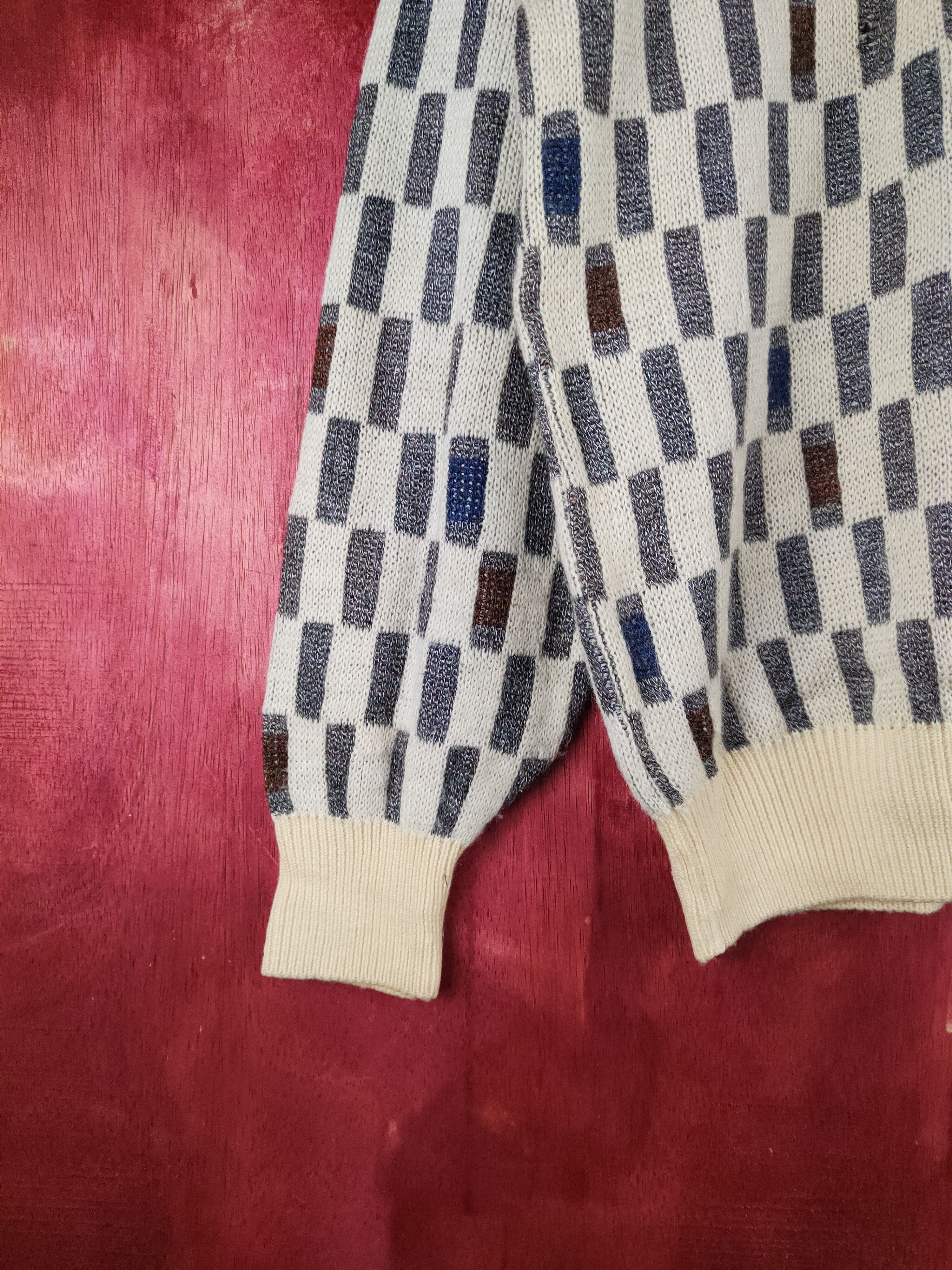 Lancel Lancel vintage checkered Cream Knitwear Sweatshirts #S2352 Size US L / EU 52-54 / 3 - 4 Thumbnail