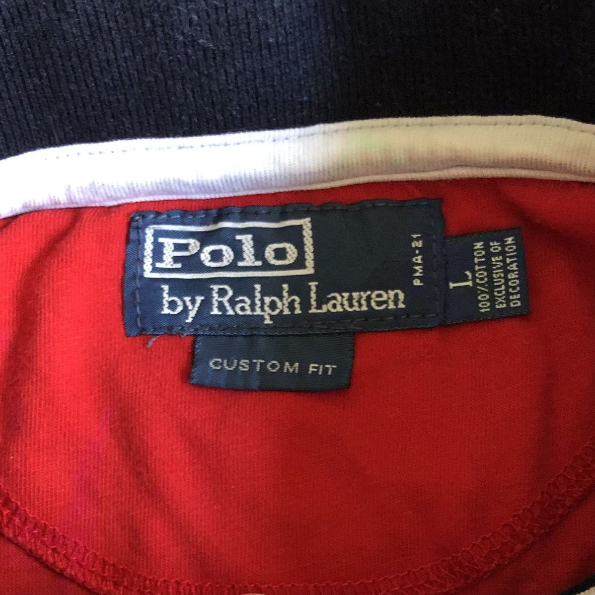 Polo Ralph Lauren Vintage Y2K Polo Ralph Lauren Big Pony Polo Shirt Navy Red Size US L / EU 52-54 / 3 - 4 Thumbnail