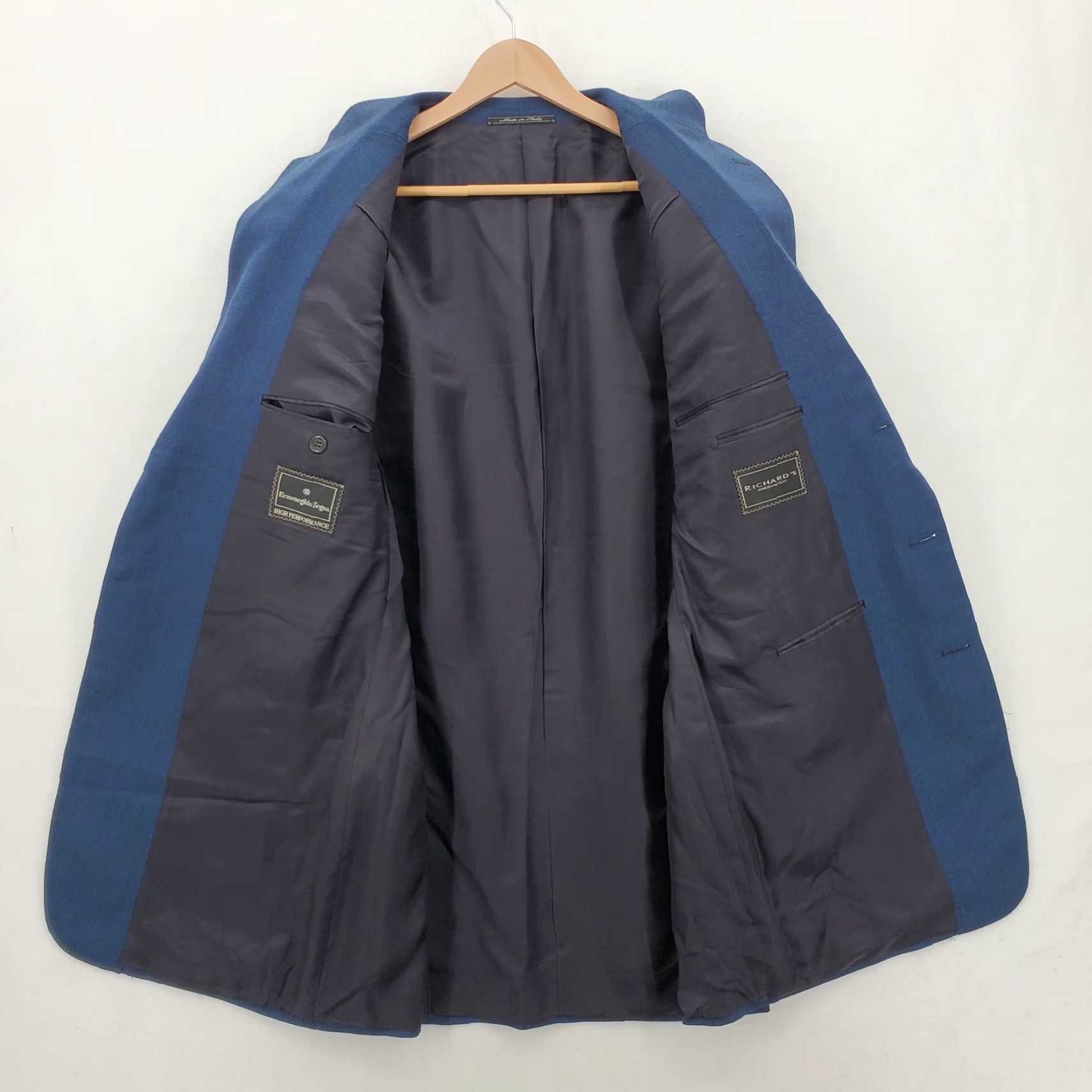 Ermenegildo Zegna VINTAGE Richard's Greenwich Blazer Mens 42L Blue Ermenegildo Zegna Fabric Sport Coat Size 42R - 7 Thumbnail