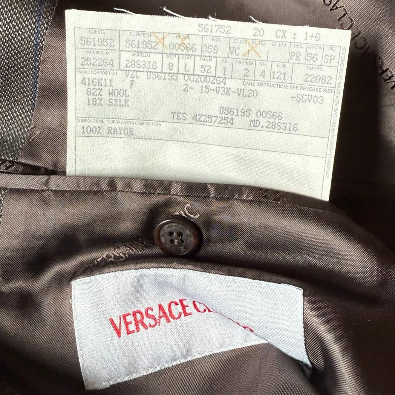Versace Versace Vintage Wool Silk Brown Stripe Blazer Sport Coat 42 Size 42R - 6 Thumbnail
