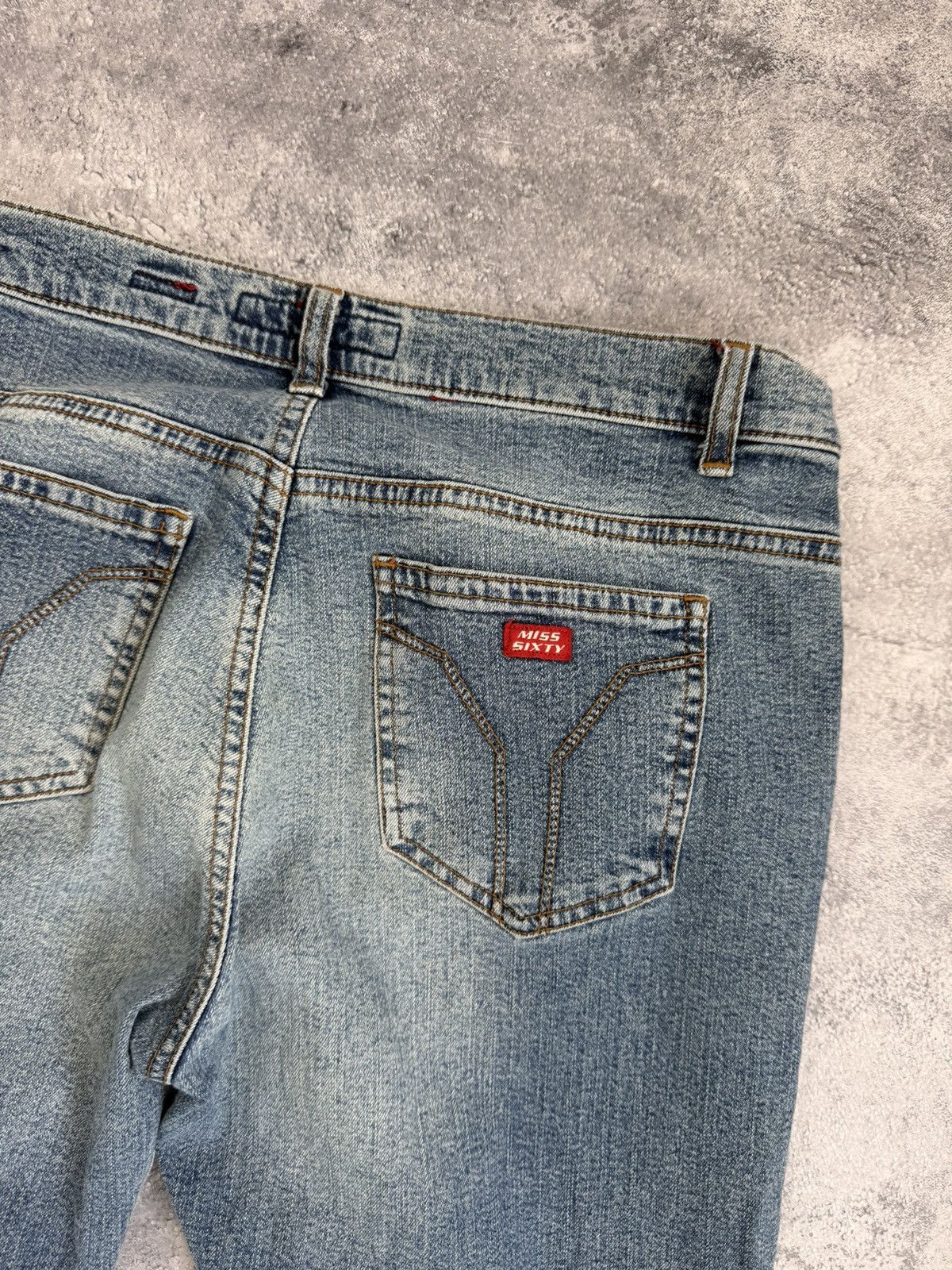 Miss Sixty Miss Sixty Flared Jeans Low Rise Avant Garde Denim Pants Y2K Size 31" - 12 Thumbnail