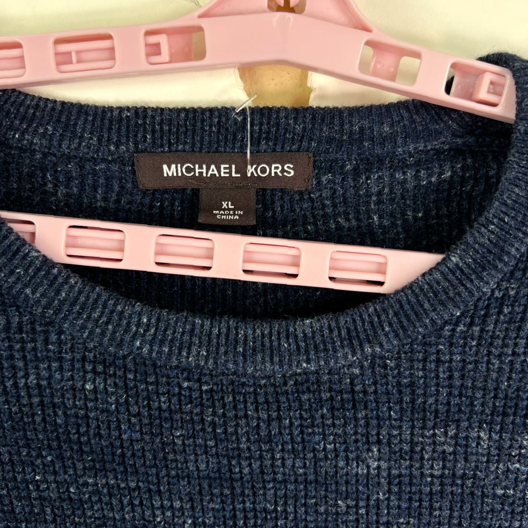 Michael Kors MICHAEL KORS Wool Blend Pullover Sweater XL Blue Crew Neck Long Sleeve Regular Fit Mens Size US XL / EU 56 / 4 - 3 Thumbnail