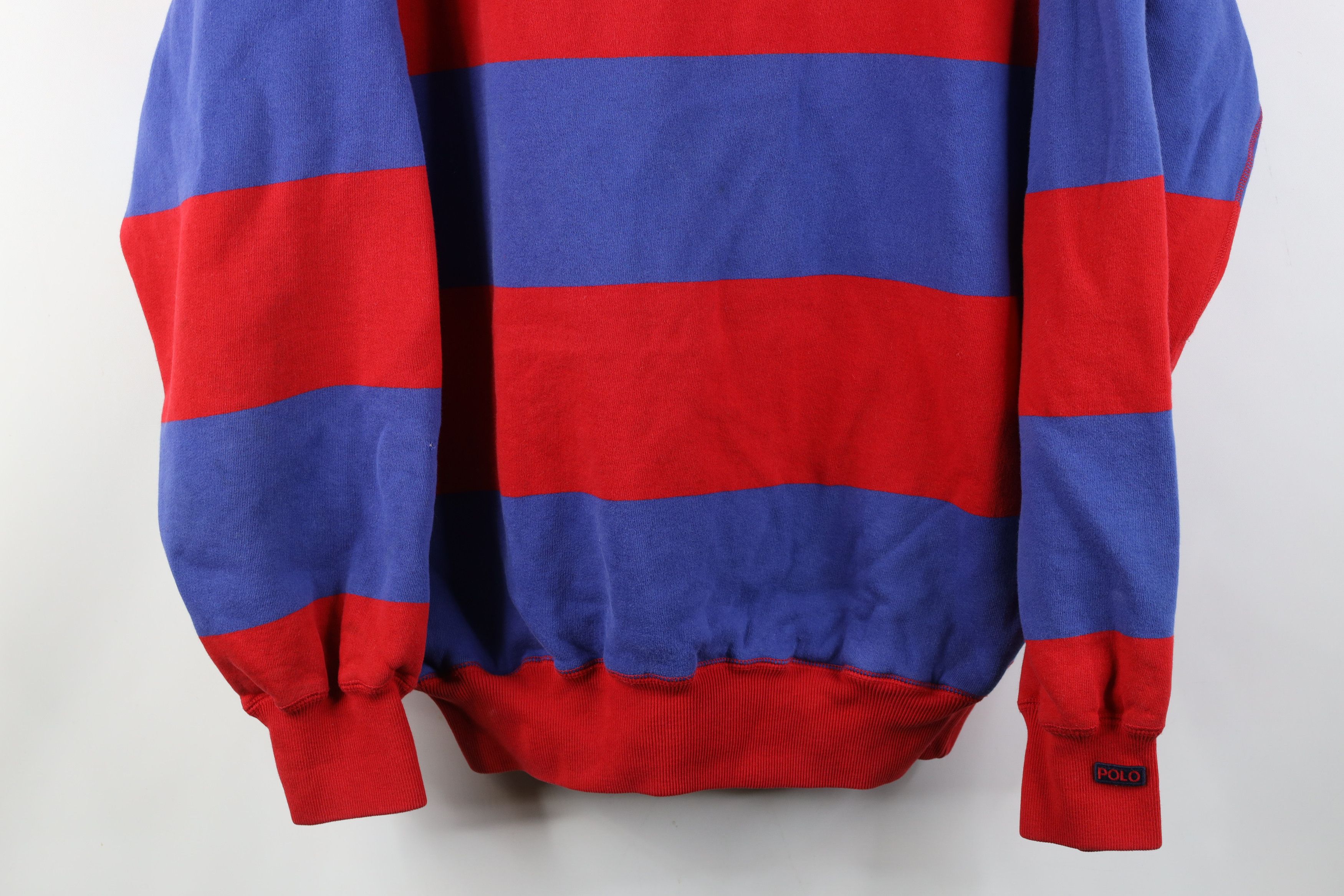 Polo Ralph Lauren Vintage 90s Ralph Lauren Striped 1/4 Half Zip Sweatshirt Size US M / EU 48-50 / 2 - 3 Thumbnail