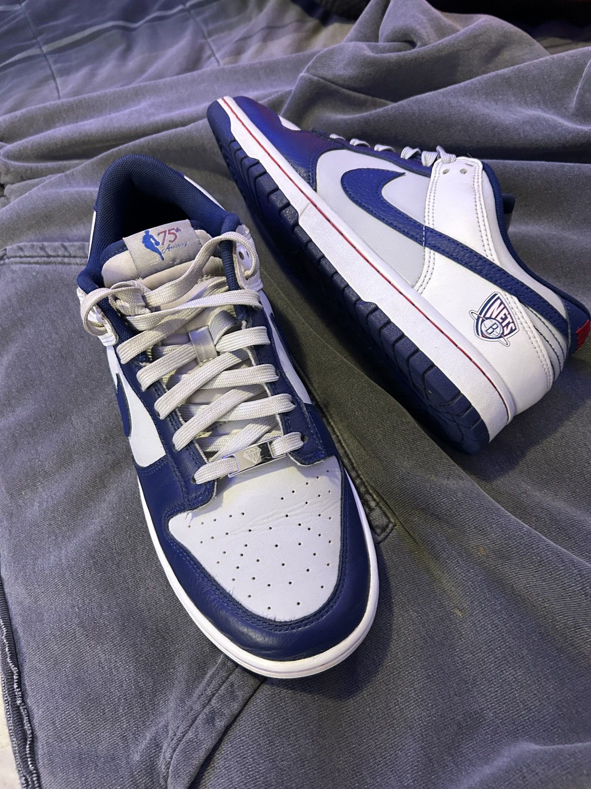 Nike NBA x Nike Dunk Low EMB '75th Anniversary Brooklyn Nets' Size US 11 / EU 44 - 4 Thumbnail