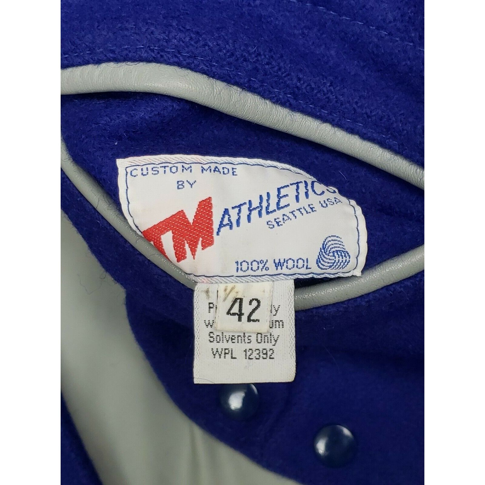 Other Vtg Letterman Jacket Leather Wool Mens 42 Blue Gray Varsity Size US M / EU 48-50 / 2 - 9 Thumbnail