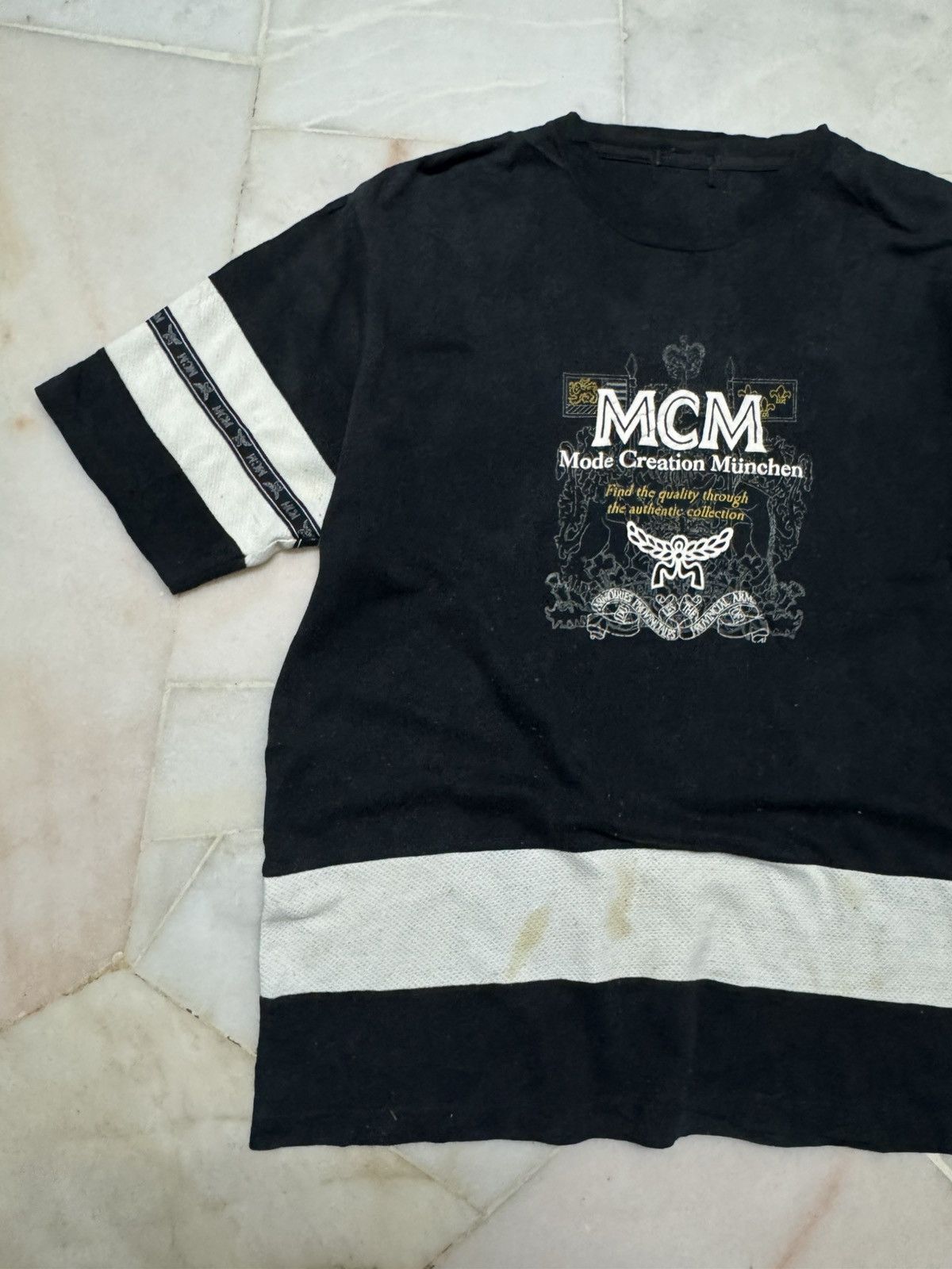 MCM THRASHED VINTAGE 90's MCM BLACK WHITE DIRTY FADED Size US L / EU 52-54 / 3 - 4 Thumbnail