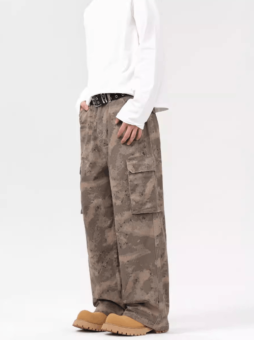 Japanese Brand × Jean Washed vintage desert camouflage loose straight cargo jeans Size US 32 / EU 48 - 3 Thumbnail
