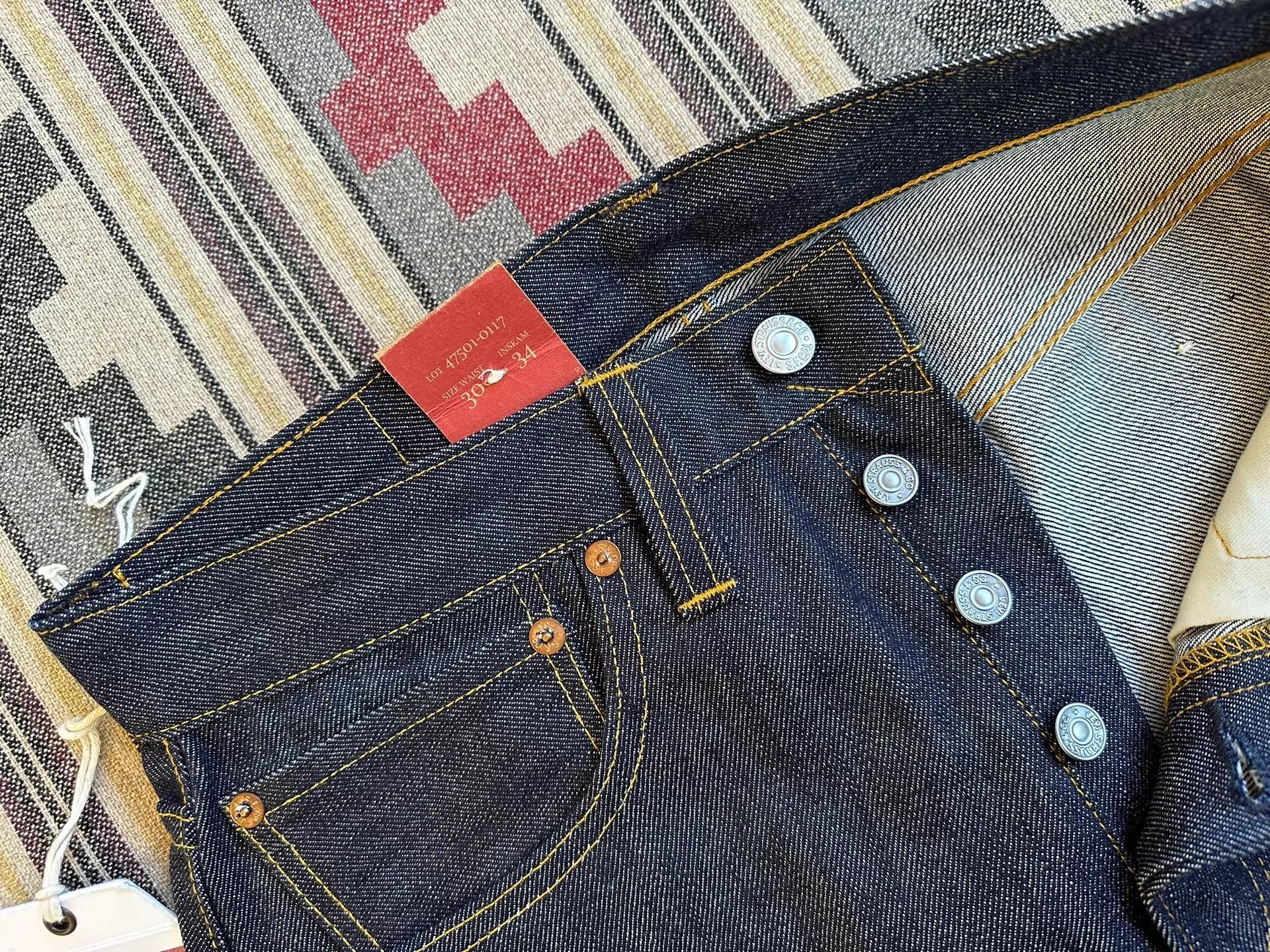 Levi's Levi’s LVC 1947 501XX R USA Raw Selvage White Oak 30x34 Size US 30 / EU 46 - 3 Thumbnail