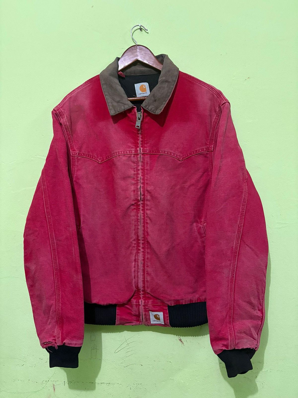 Carhartt VTG Carhartt Detroit Jacket Corduroy Collar Zipper workwear Size US L / EU 52-54 / 3 - 1 Thumbnail