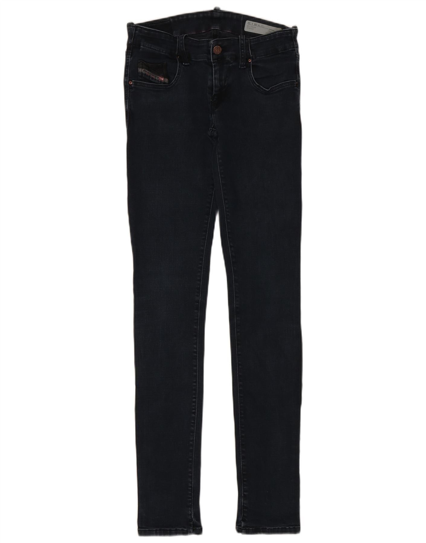 Diesel Womens Grupee Super Slim Skinny Jeans W28 L32 Black Cotton Size 24" / US 00 / IT 34 - 1 Thumbnail