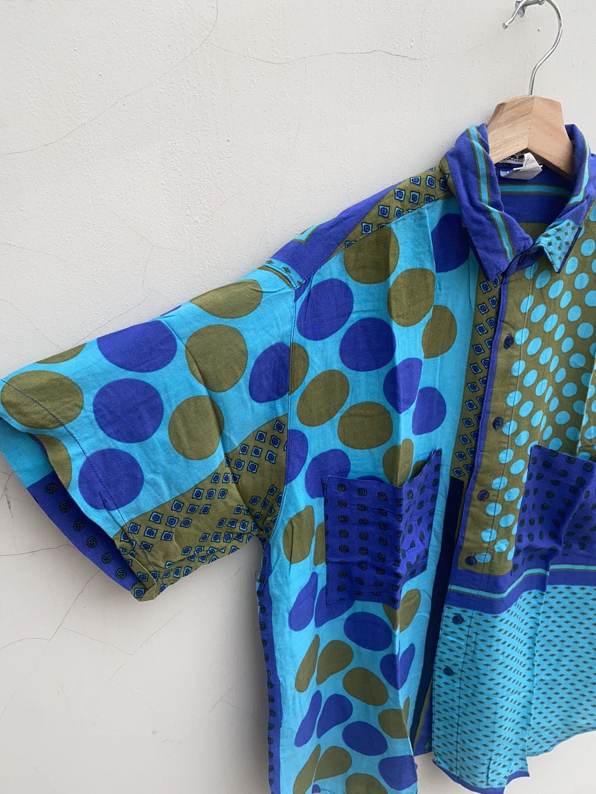 Tornado Mart 1990s Marithe Francoise Girbaud - Geometric Oversize Shirt Size US S / EU 44-46 / 1 - 2 Thumbnail