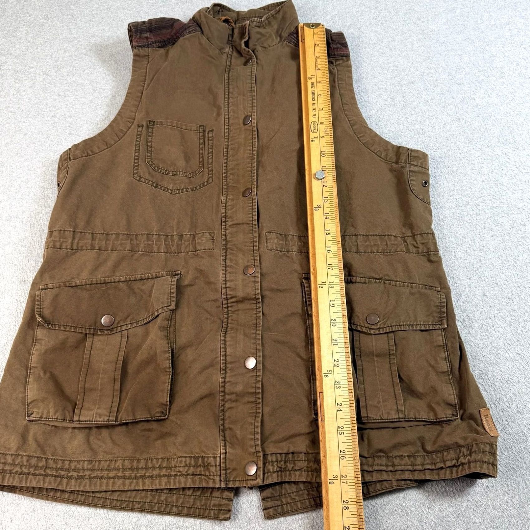 Roots Roots Vest Mens XL Brown Canvas Field Utility Hunting Outdoor Hiking Safari Camp Vest Size US XL / EU 56 / 4 - 6 Thumbnail