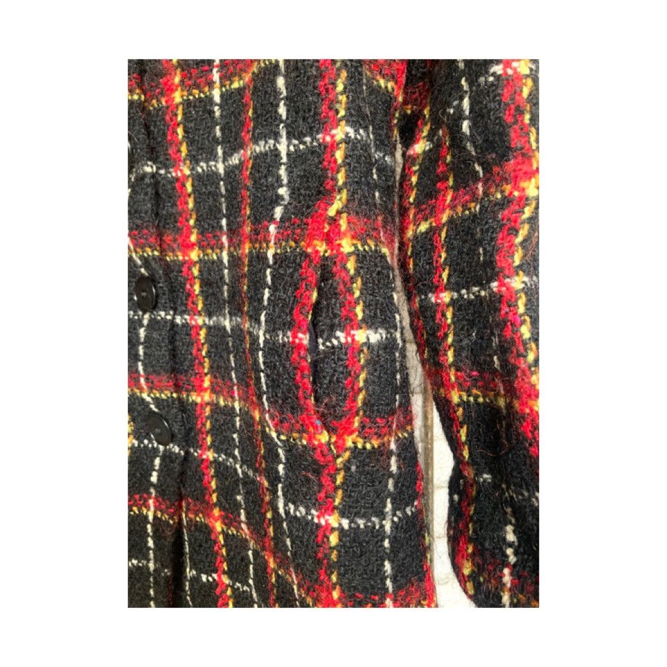 agnes b. Vintage agnes b Plaid Fleece Midi Coat Size M / US 6-8 / IT 42-44 - 5 Thumbnail
