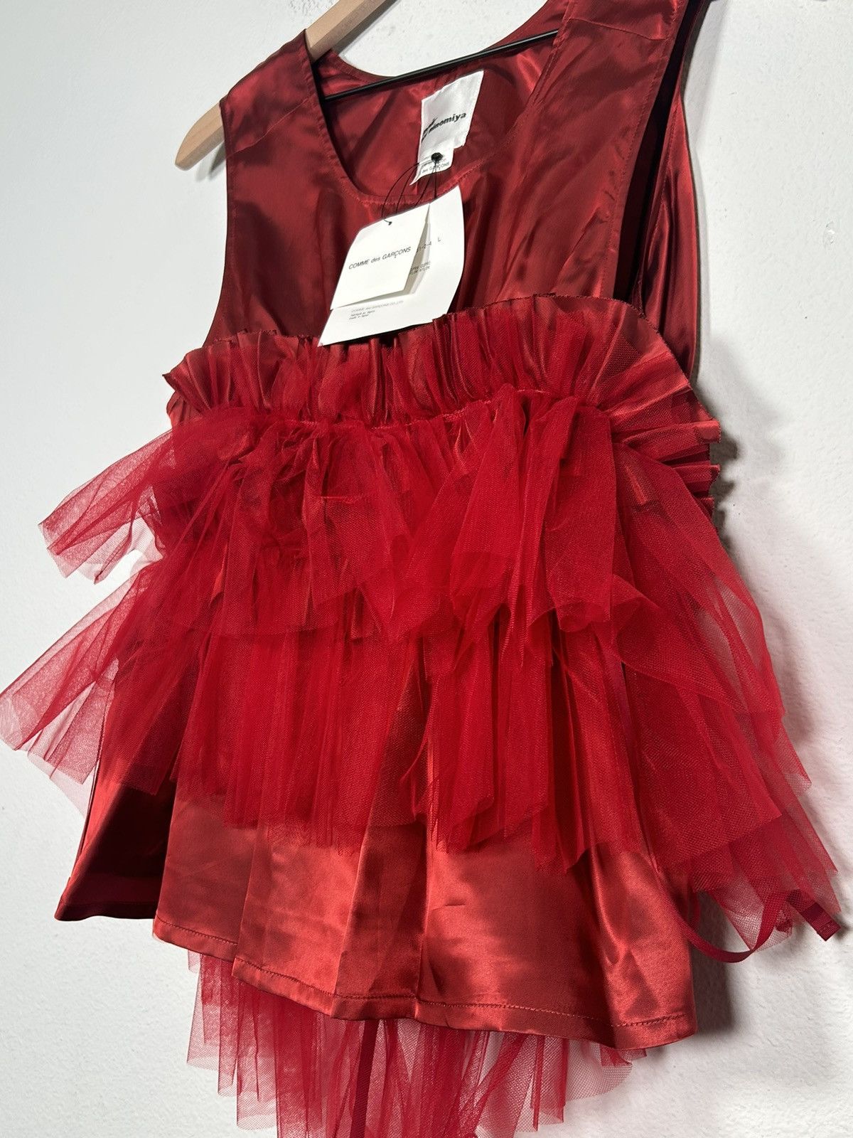 Noir Kei Ninomiya NWT! FW20 Satin Ruffle Tulle Blouse Size L / US 10 / IT 46 - 3 Thumbnail