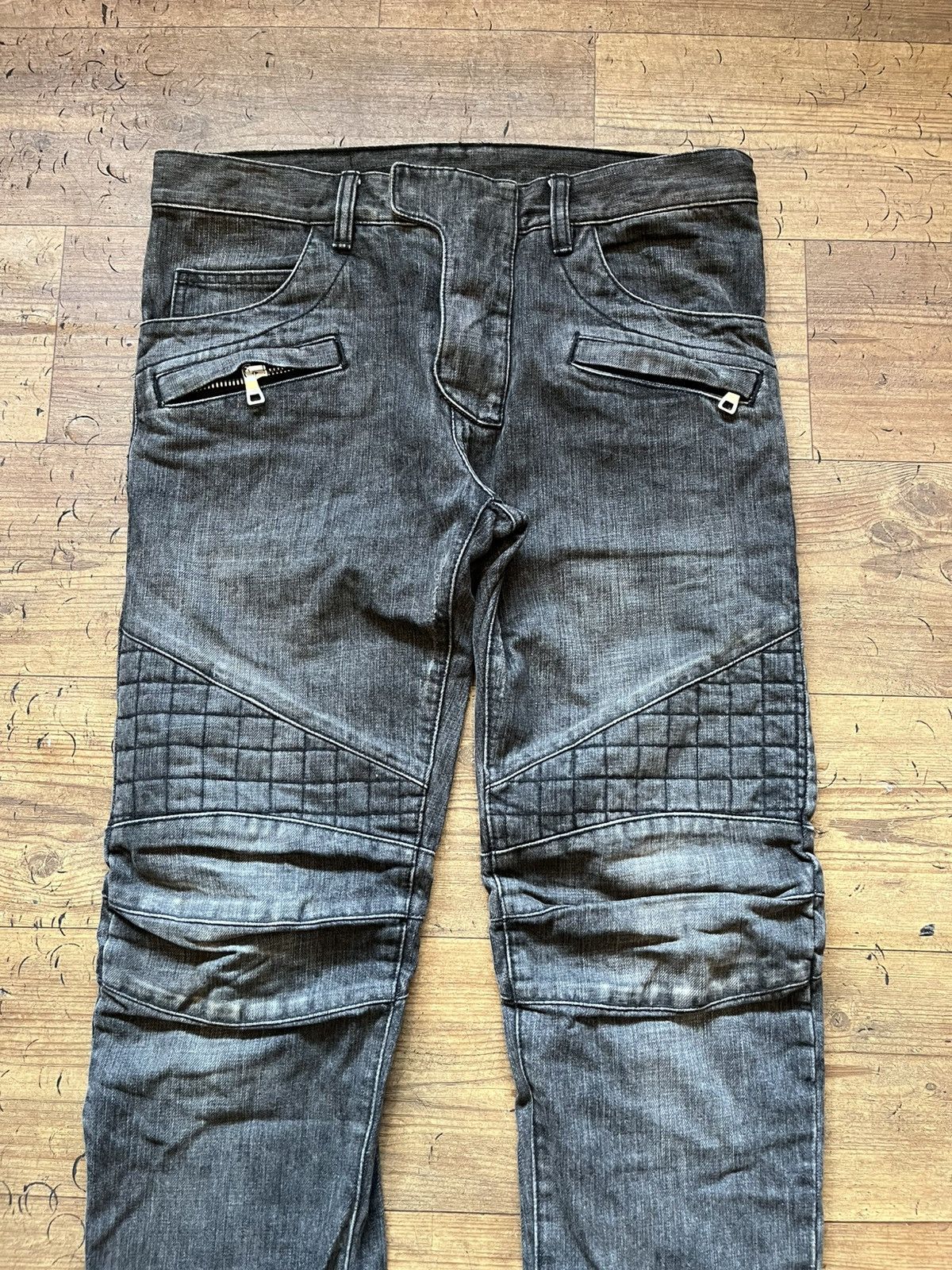Balmain Decarnin quilted heavy biker jeans Size US 30 / EU 46 - 4 Thumbnail