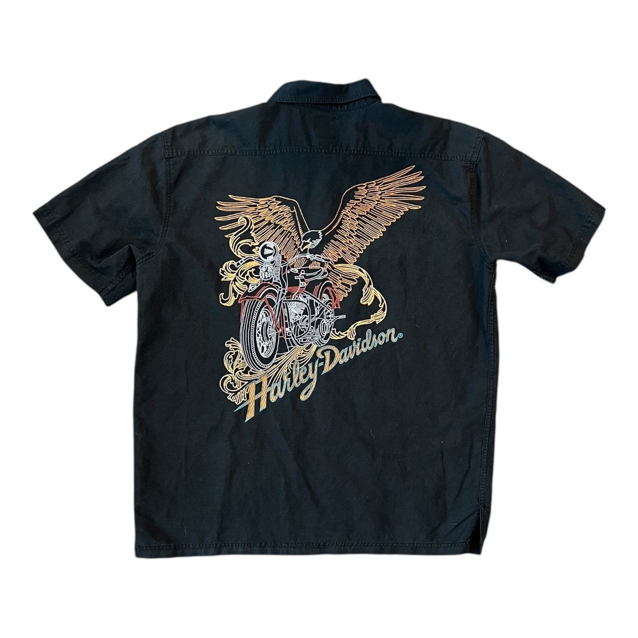 Harley Davidson × Vintage Harley Davidson Motorcycle Embroidered Button Down Shirt Size US XL / EU 56 / 4 - 1 Thumbnail
