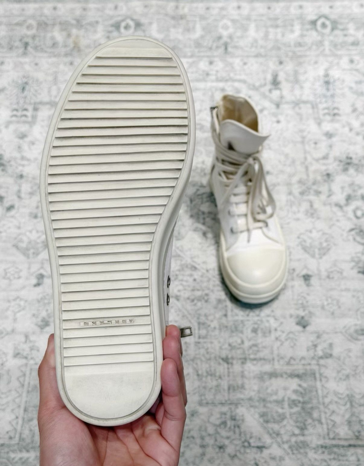 Rick Owens Rick Owens x Converse milk white canvas sneakers Size US 7 / IT 37 - 8 Thumbnail