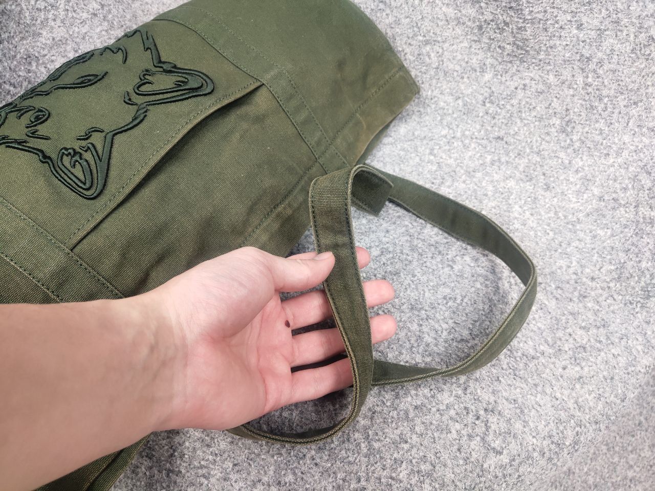 Maison Kitsune Maison Kitsuné Tote Fox Shopper Zip Bag Green Faded Color Size ONE SIZE - 24 Thumbnail