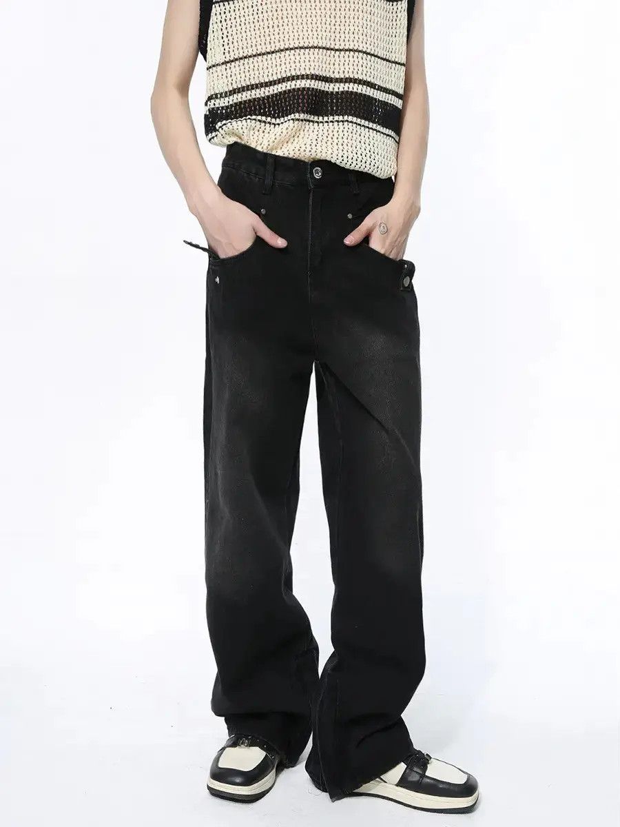 Japanese Brand Retro loose straight leg wide leg jeans Size US 32 / EU 48 - 6 Thumbnail