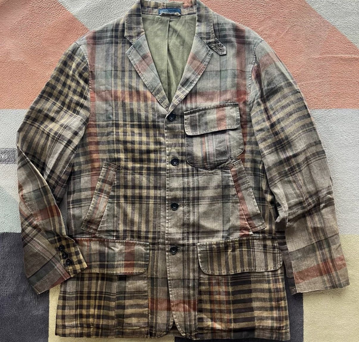 Polo Ralph Lauren Ralph Lauren Polo RL Linen Plaid Trench Coat K22 Size US L / EU 52-54 / 3 - 1 Thumbnail