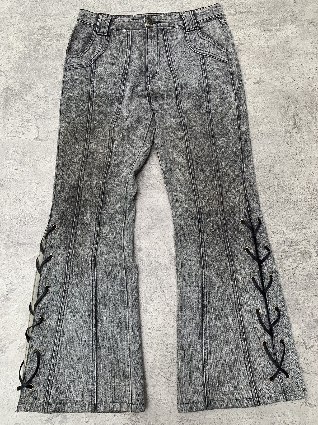 5351 POUR LES HOMMES × If Six Was Nine × Tornado Mart FULLHEART lace-up flare jeans Size US 28 / EU 44 - 6 Thumbnail