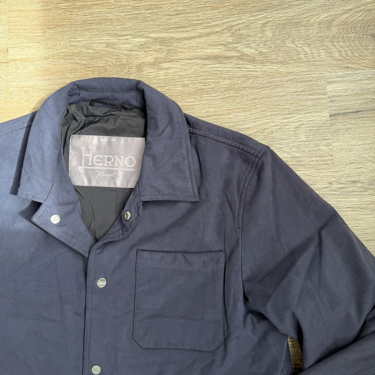 Herno Herno Jacket Woven Snap Front Blue Size US M / EU 48-50 / 2 - 4 Thumbnail