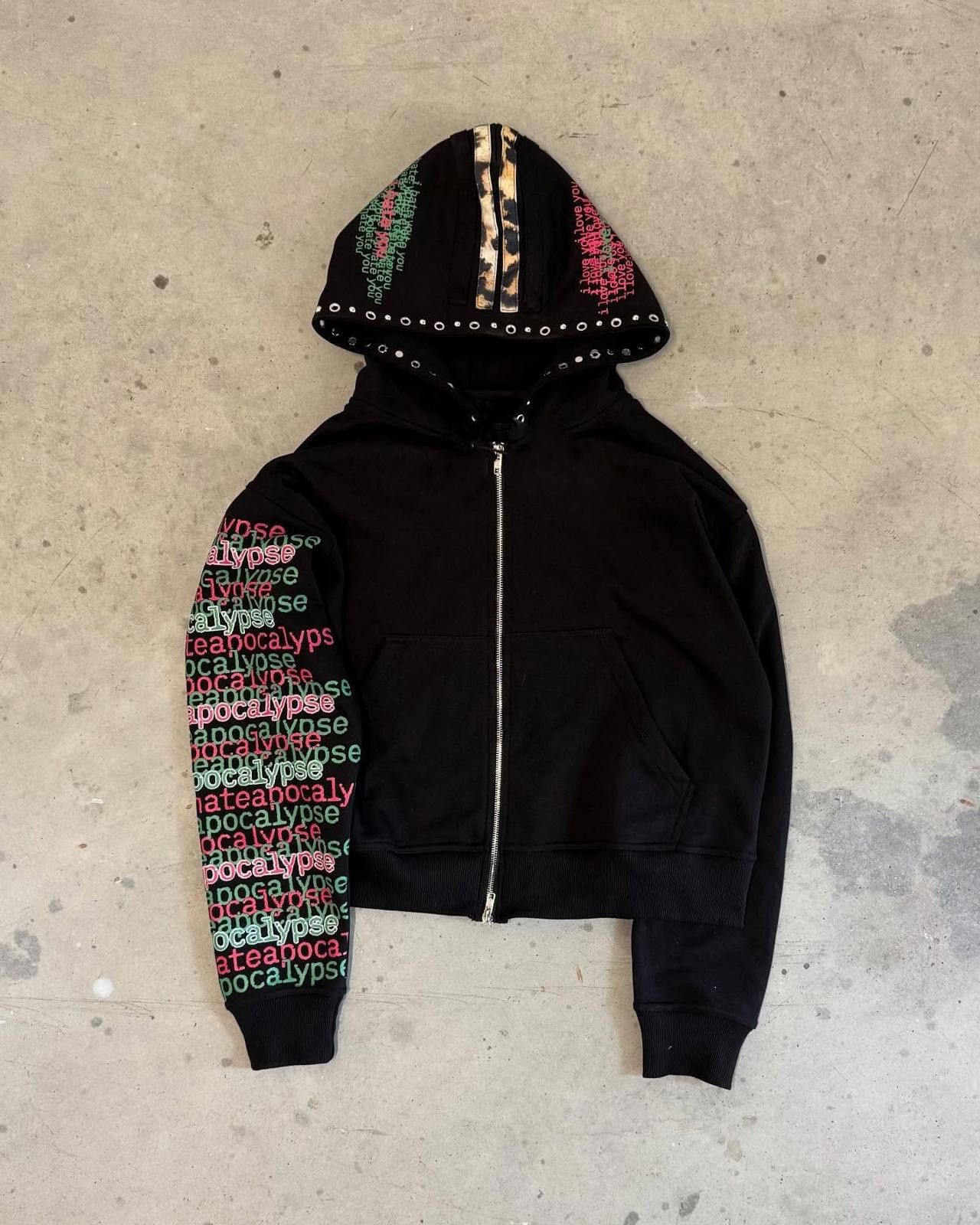 Other Studded-Hood 'Apocalypse' Sleeve Zip Hoodie | Y2K Size US XL / EU 56 / 4 - 6 Thumbnail