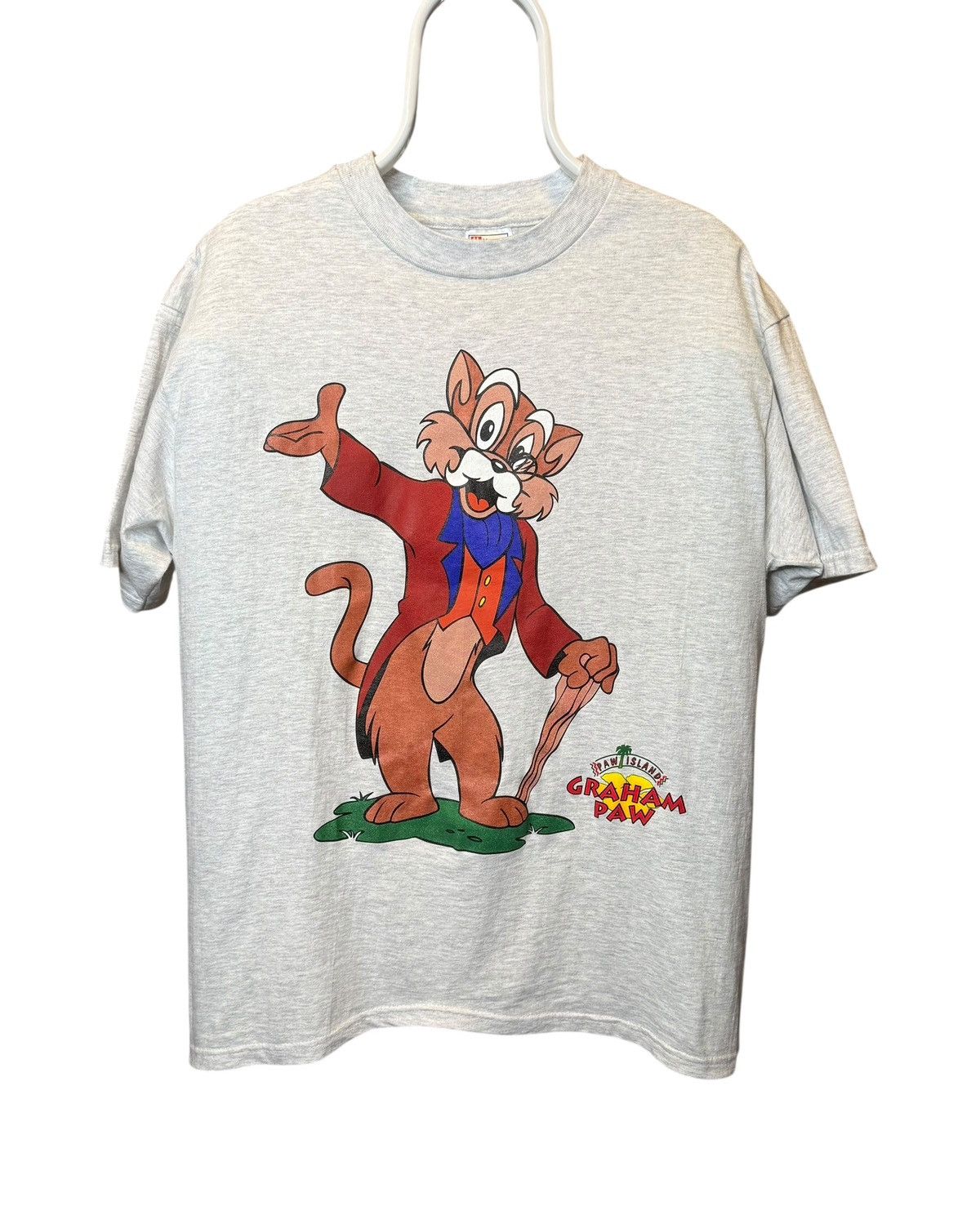 Hanes Vintage 1990s Paw Island Cartoon Character T-Shirt, Size L! Size US L / EU 52-54 / 3 - 1 Thumbnail