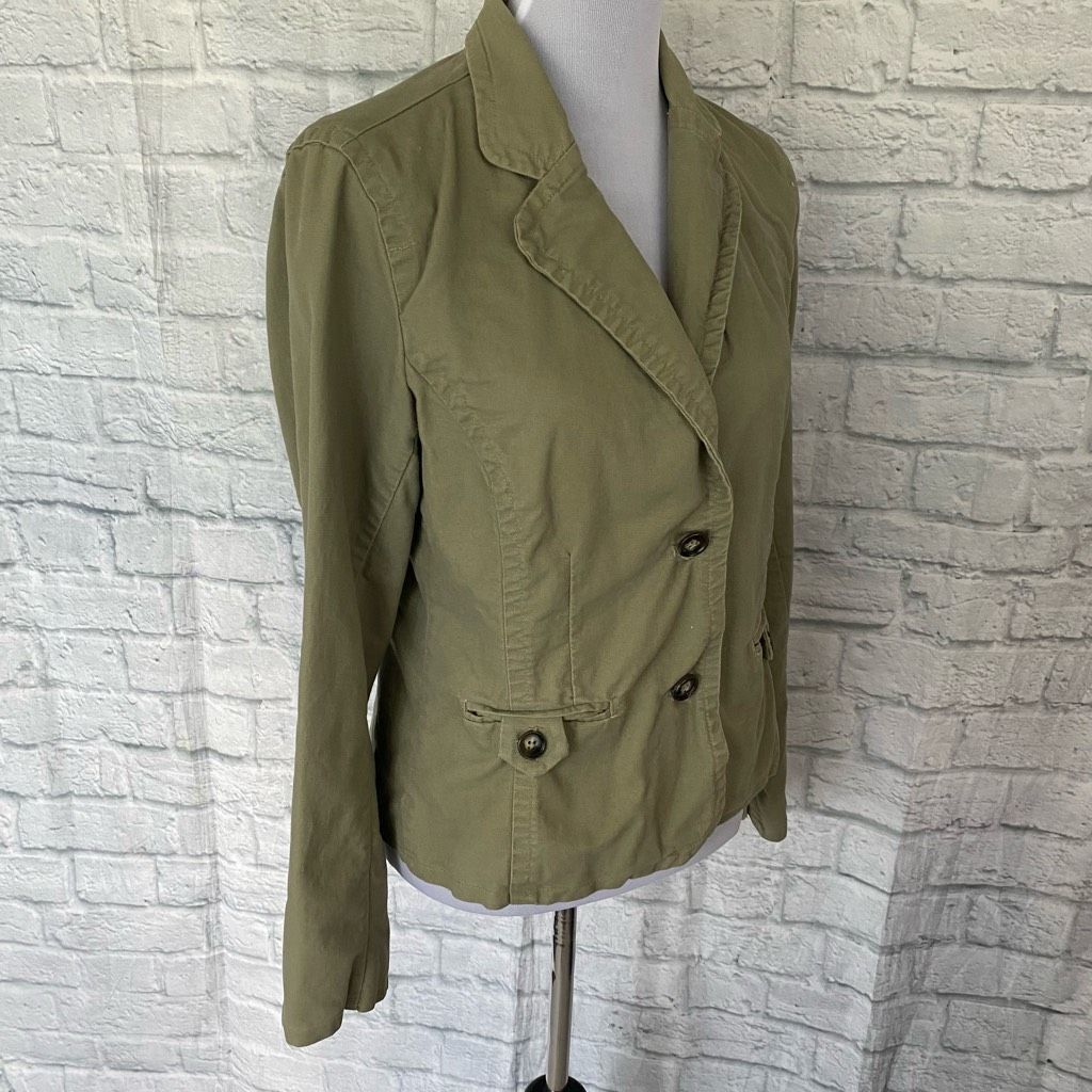 Old Navy Old Navy women L 2 button fully lined canvas jacket green Size L / US 10 / IT 46 - 12 Thumbnail