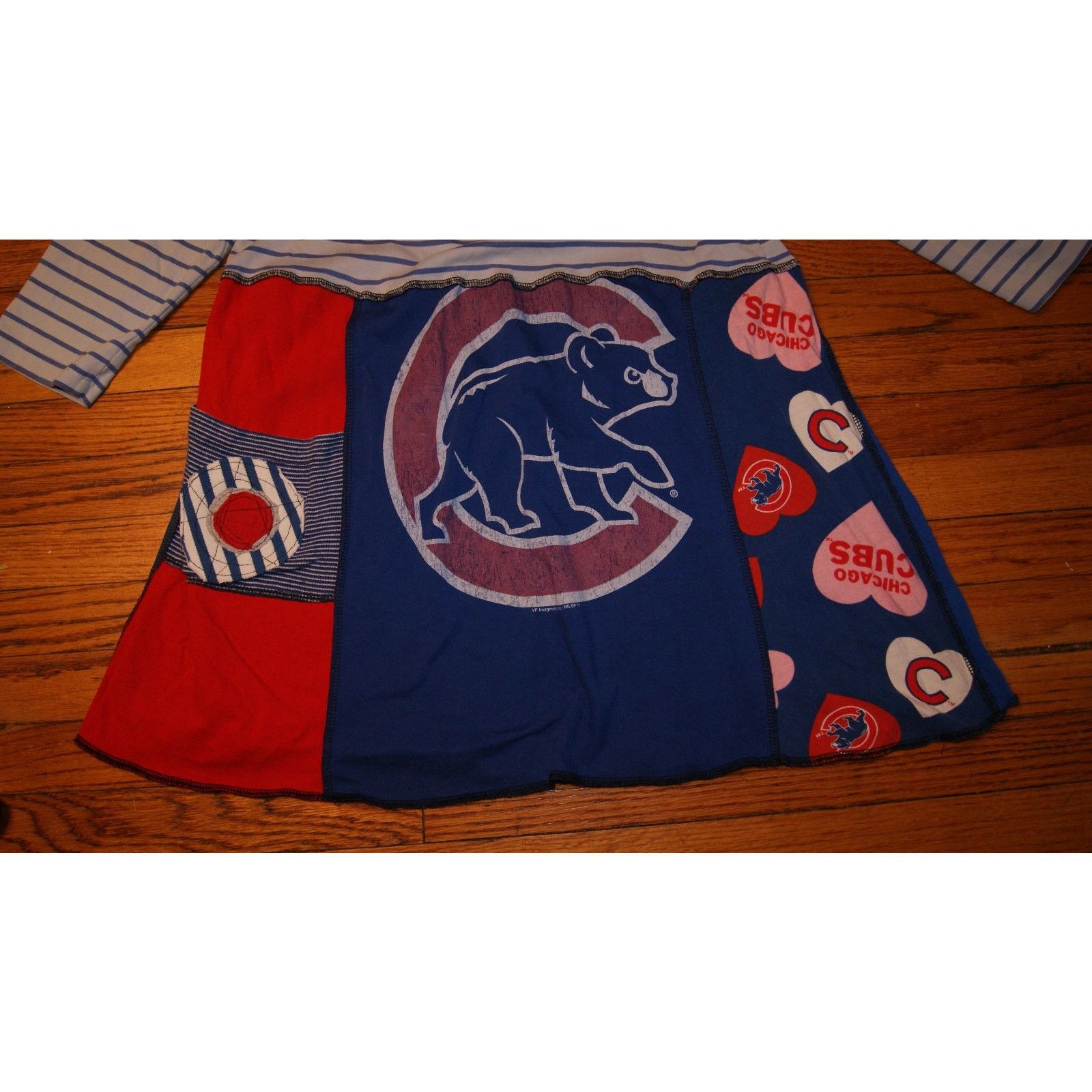 Handmade Chicago Cubs Boho Womens L Long Sleeve Shirt Dress Handmade Size L / US 10 / IT 46 - 2 Thumbnail