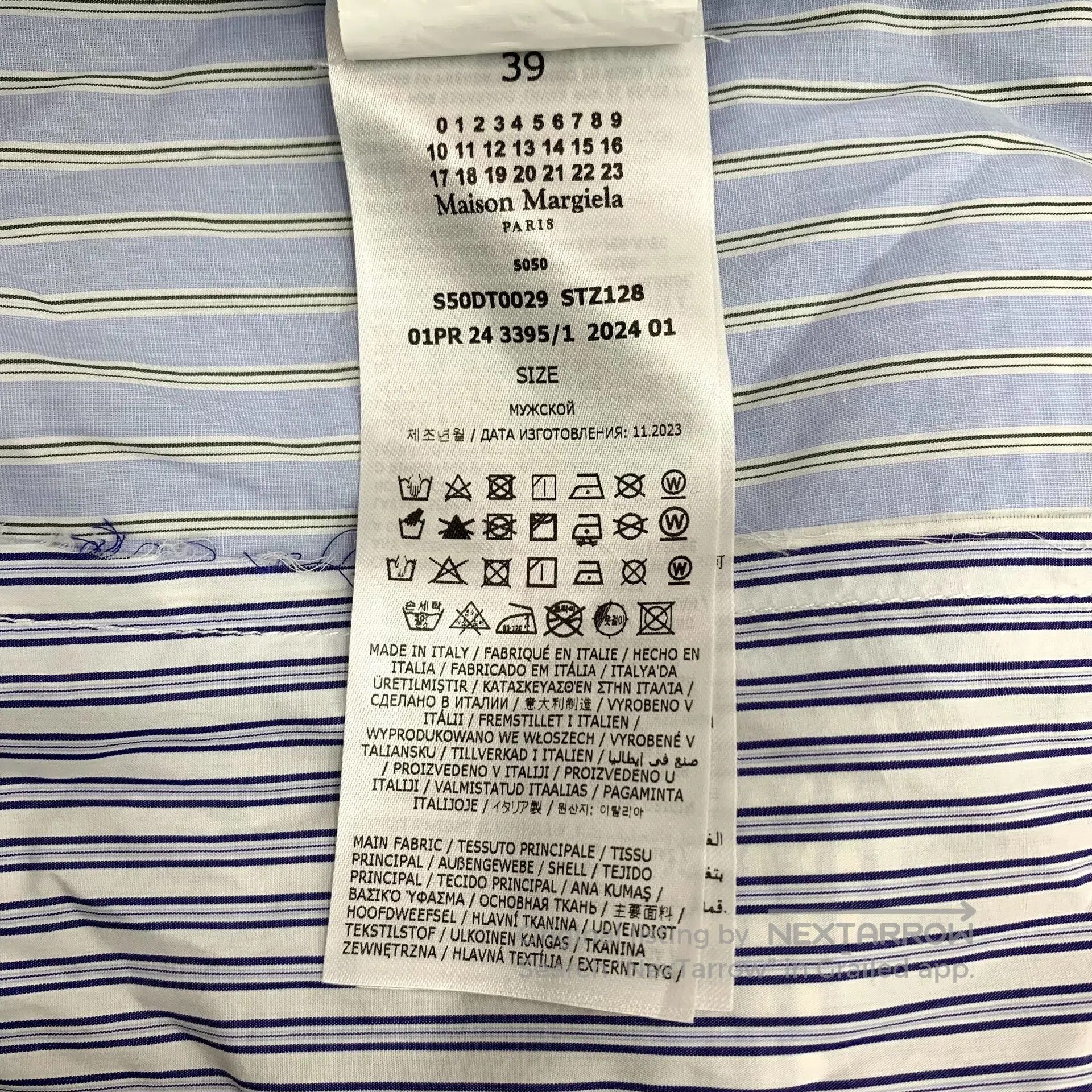 Maison Margiela Maison Margiela Light blue striped cotton lapel single-bre Size US S / EU 44-46 / 1 - 7 Thumbnail
