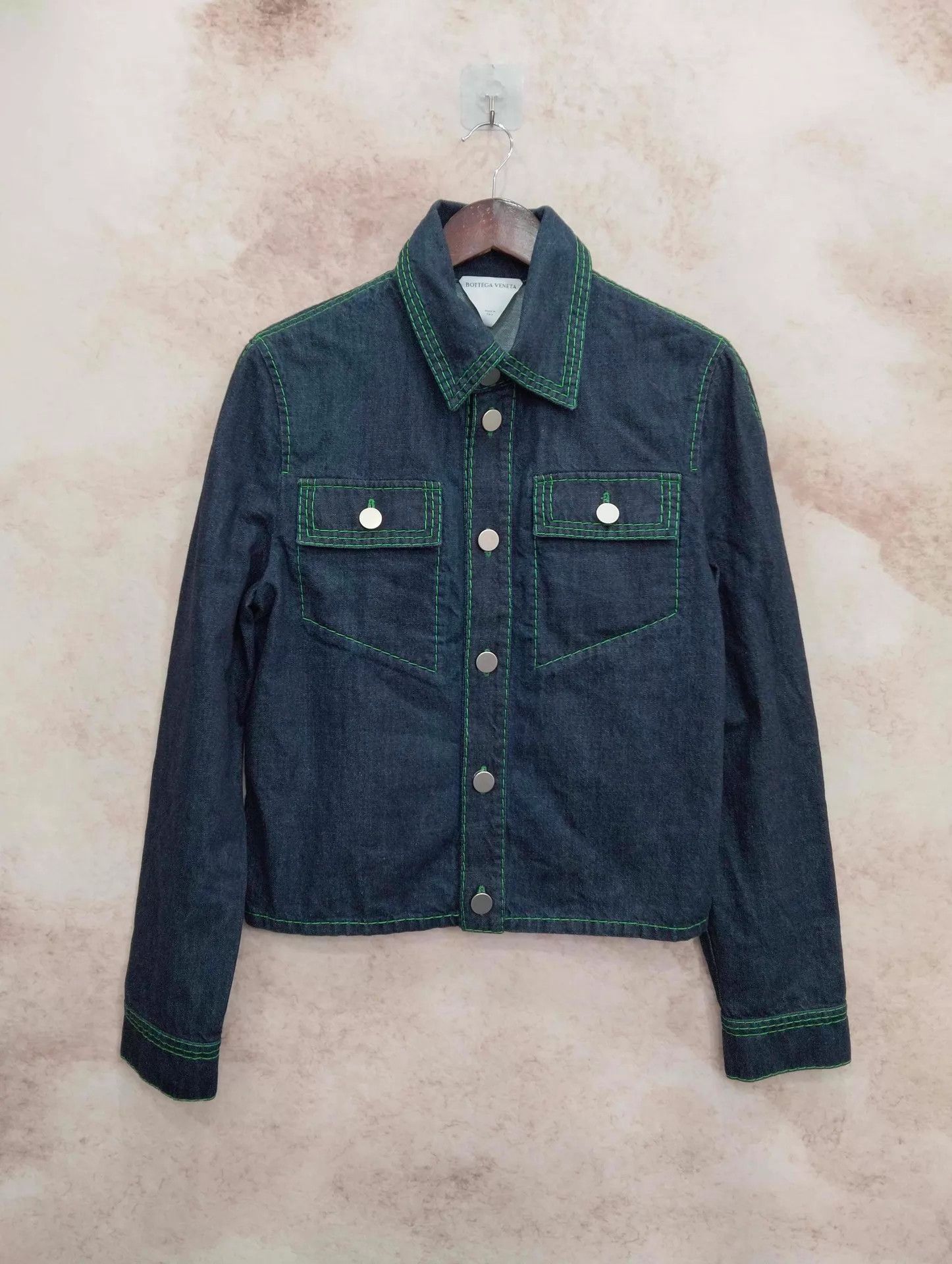 Bottega Veneta Bottega Veneta Solid Washed Topstitch Denim Jacket 46 Size US S / EU 44-46 / 1 - 1 Thumbnail