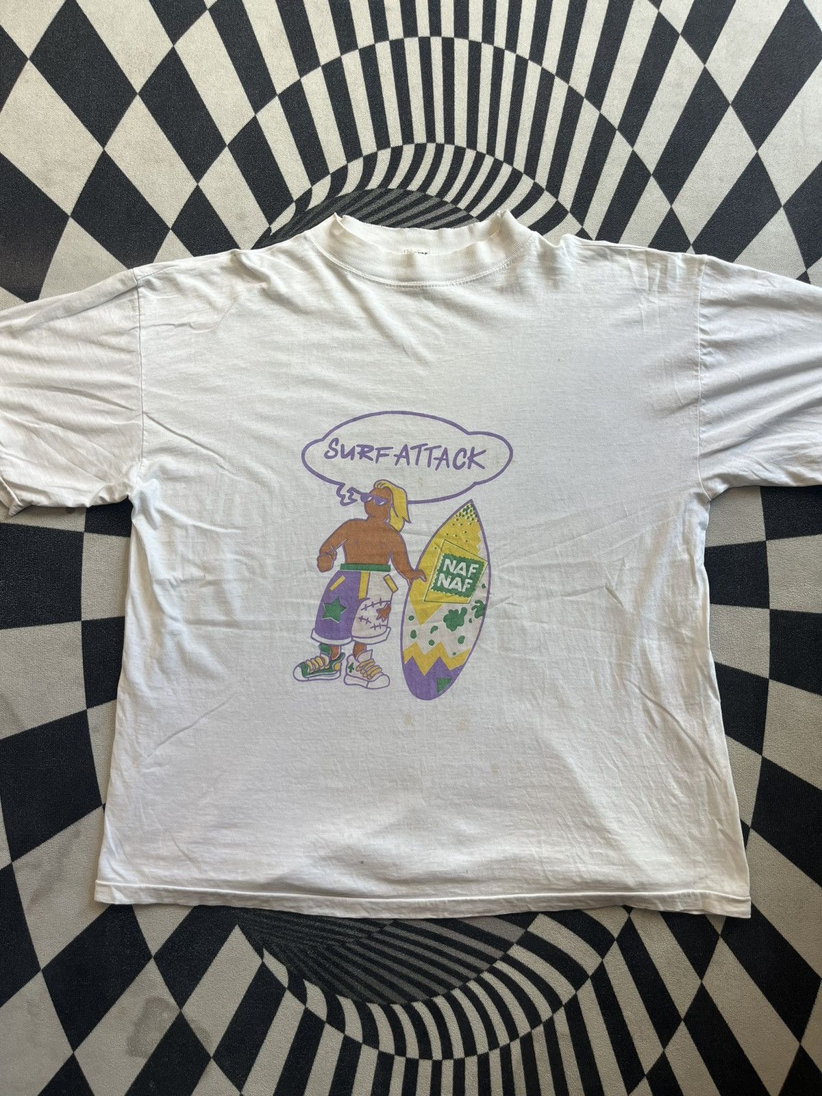 Vintage Vintage NAF NAF Surf Attack Brand 90’s Tshirt Size US L / EU 52-54 / 3 - 3 Thumbnail