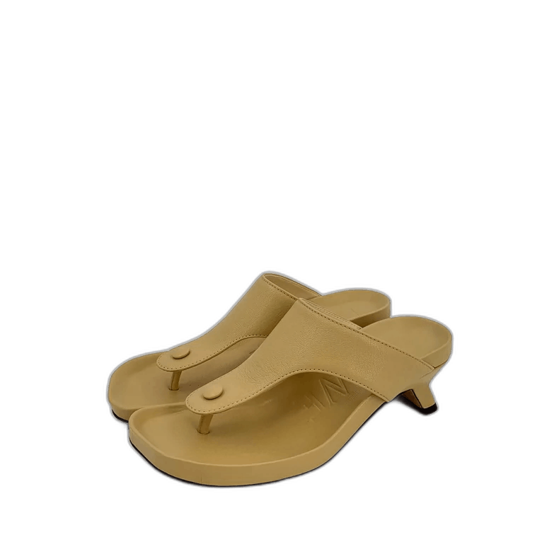 Loewe Loewe Brown Leather Thick-Soled Flip-Flops Size US 7 / IT 37 - 1 Thumbnail