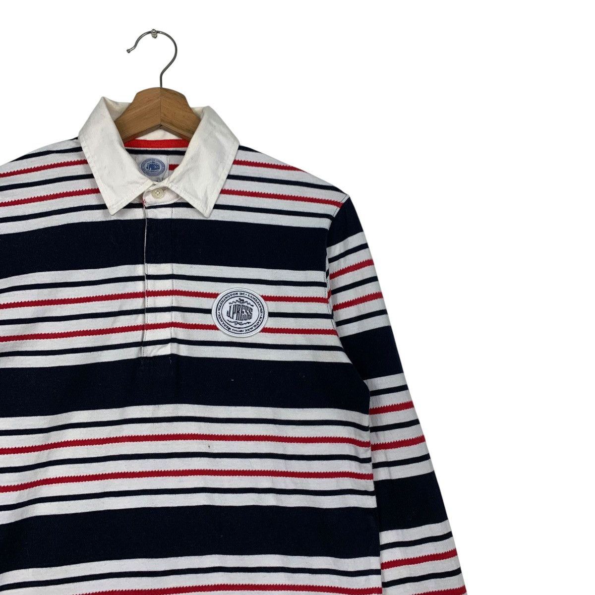 J. Press Vintage J. PRESS Striped Long Sleeve Polo Shirt #2846-C128 Size US S / EU 44-46 / 1 - 4 Thumbnail