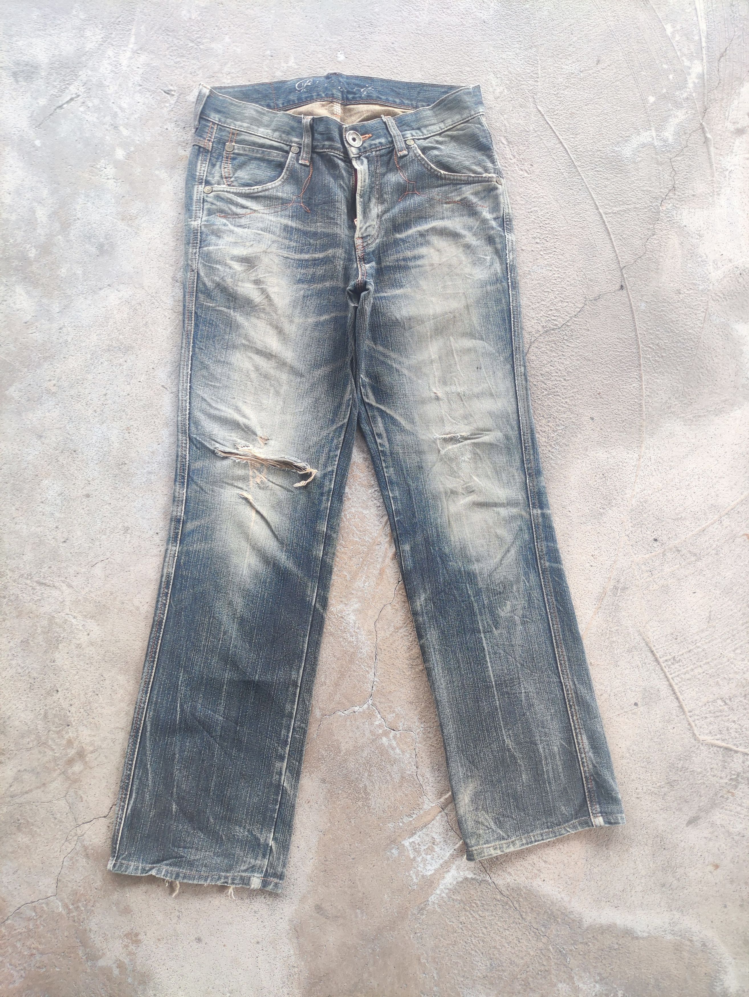 Edwin Vintage Edwin Baggy Distress Faded Denim Pants Size US 36 / EU 52 - 1 Thumbnail