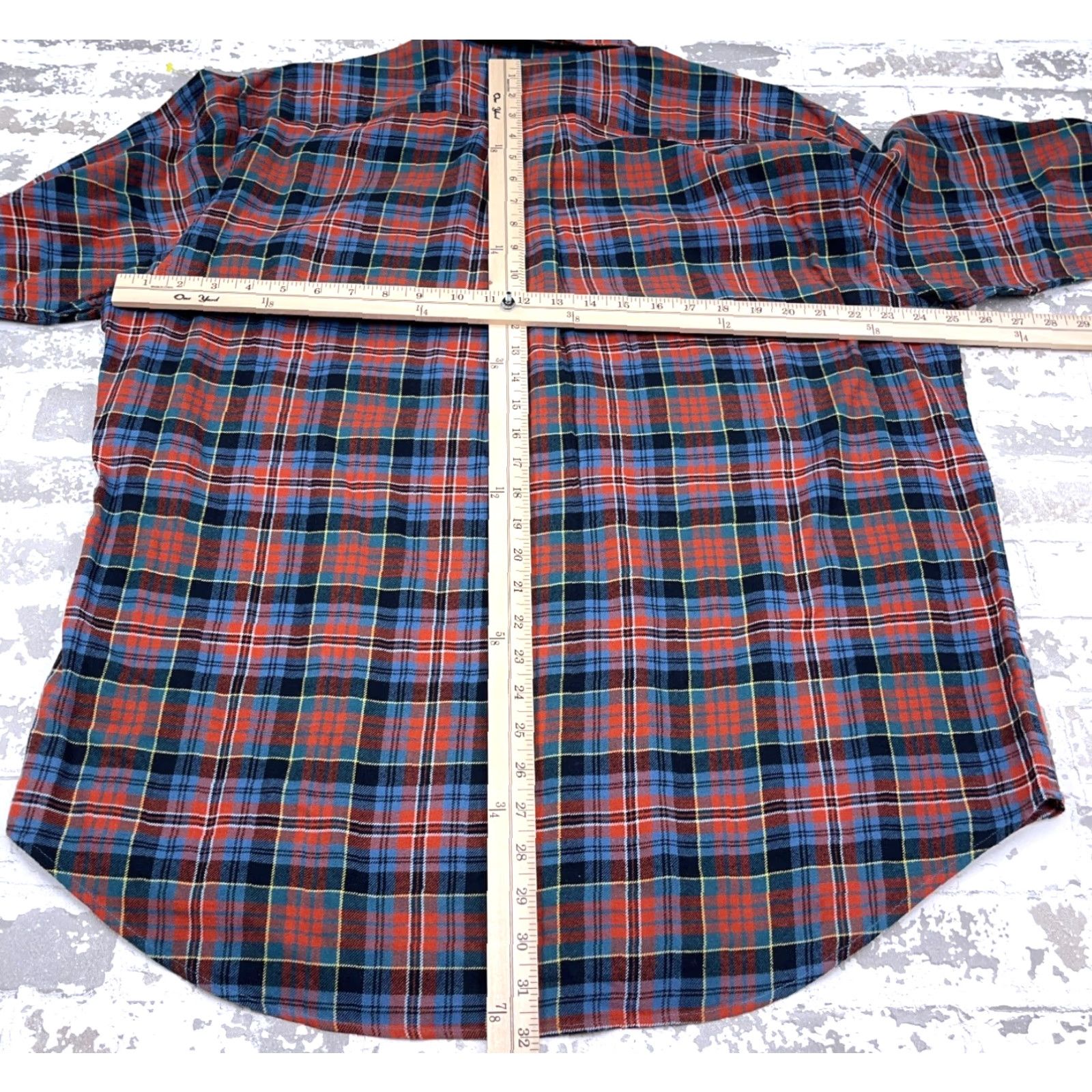 Brooks Brothers Brooks Brothers Shirt Men Large Orange Blue Flannel Button Up Plaid 346 Dress Size 42R - 7 Thumbnail