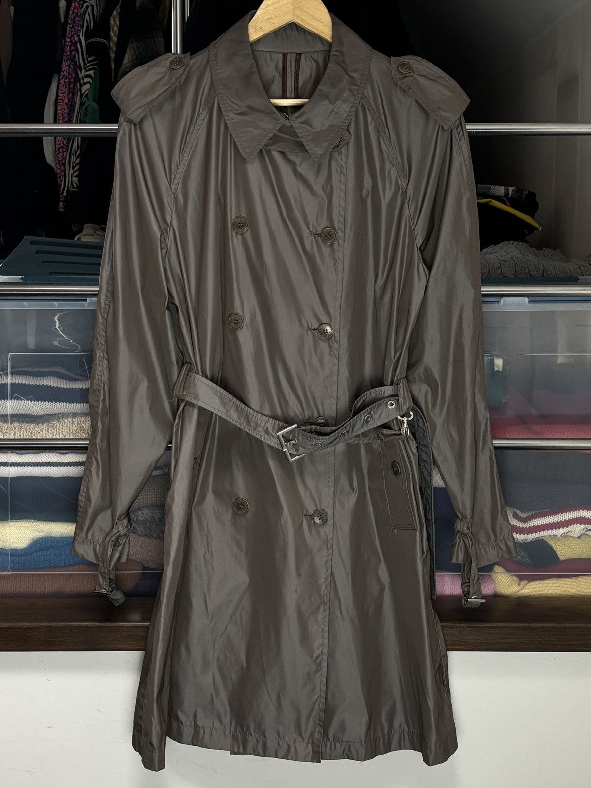 Moncler Vintage Moncler Double Breasted Belted Trench Coat Size L / US 10 / IT 46 - 1 Thumbnail